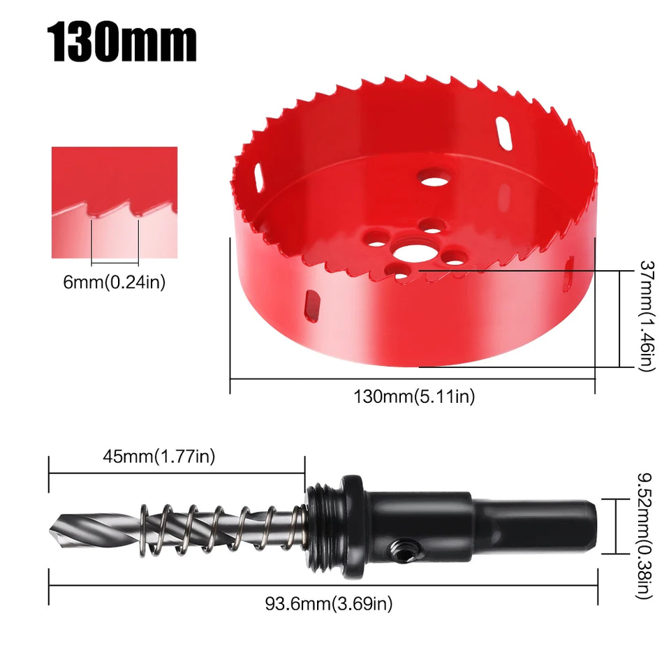1pc 100-200mm M42 Bi-Metal Drill Bit HSS Hole Saw for Metal Iron Aluminum Stainless Plastic DIY Wood Cutter Tools