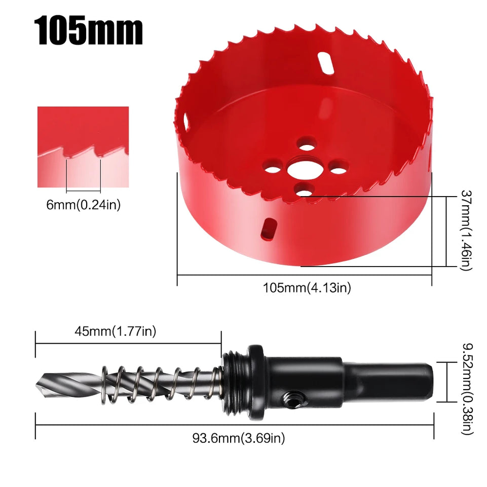 1pc 100-200mm M42 Bi-Metal Drill Bit HSS Hole Saw for Metal Iron Aluminum Stainless Plastic DIY Wood Cutter Tools