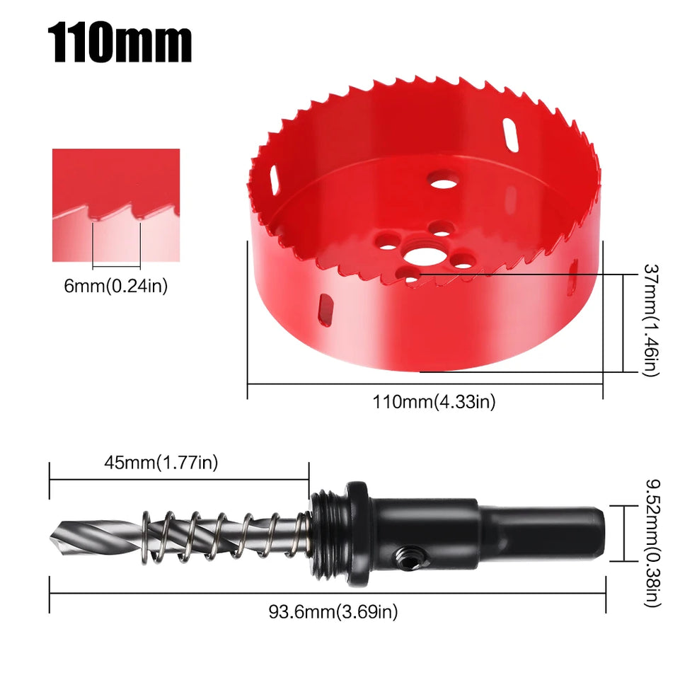 1pc 100-200mm M42 Bi-Metal Drill Bit HSS Hole Saw for Metal Iron Aluminum Stainless Plastic DIY Wood Cutter Tools