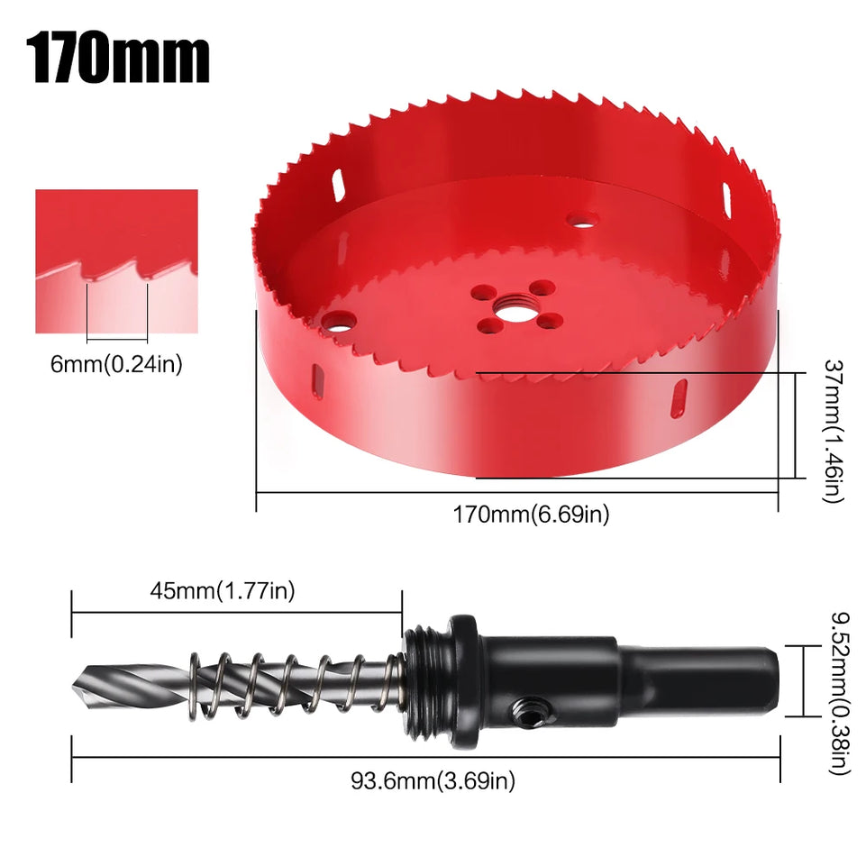1pc 100-200mm M42 Bi-Metal Drill Bit HSS Hole Saw for Metal Iron Aluminum Stainless Plastic DIY Wood Cutter Tools