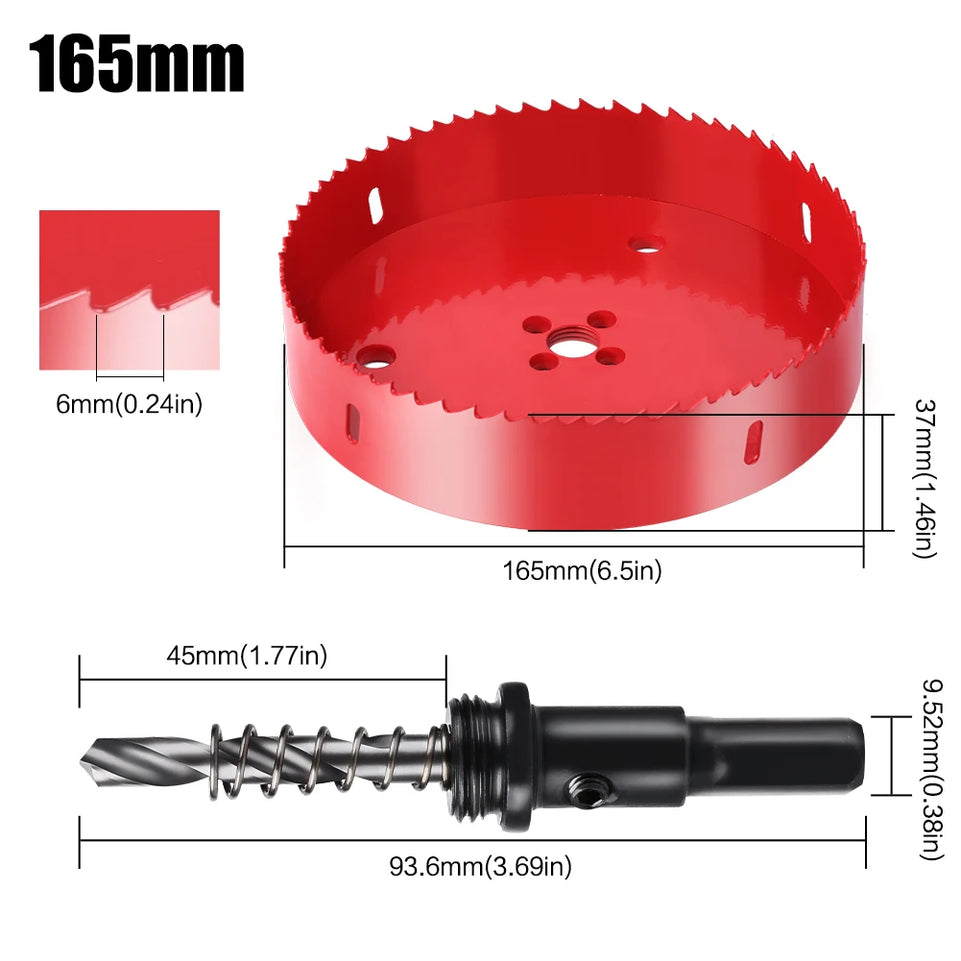 1pc 100-200mm M42 Bi-Metal Drill Bit HSS Hole Saw for Metal Iron Aluminum Stainless Plastic DIY Wood Cutter Tools