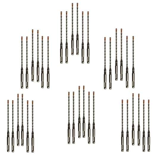 24PC, 3/16" x 7" with 1/4" SDS Plus Hex Rotary Hammer Drill Bits for Concrete Screw, Rotary Drill Bit 3/16, Sds Plus Bits (3/16 x 7,24)