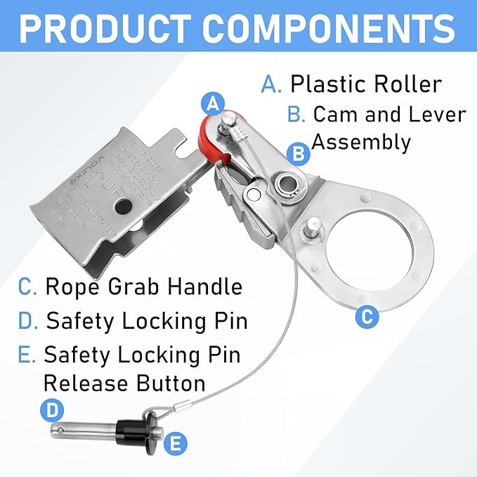 Automatic Rope Grab Fall Protection Fall Protection Automatic Energy Absorbing Rope Grab, for RK VF505, Us ...