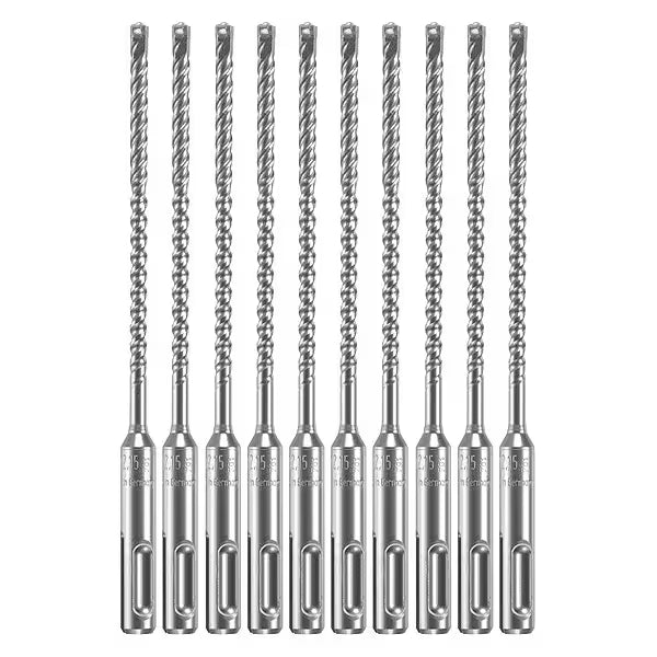 4-Cutter Hammer Drill Bit 3/16" x 6-1/2"L, SDS Plus, 10PK
