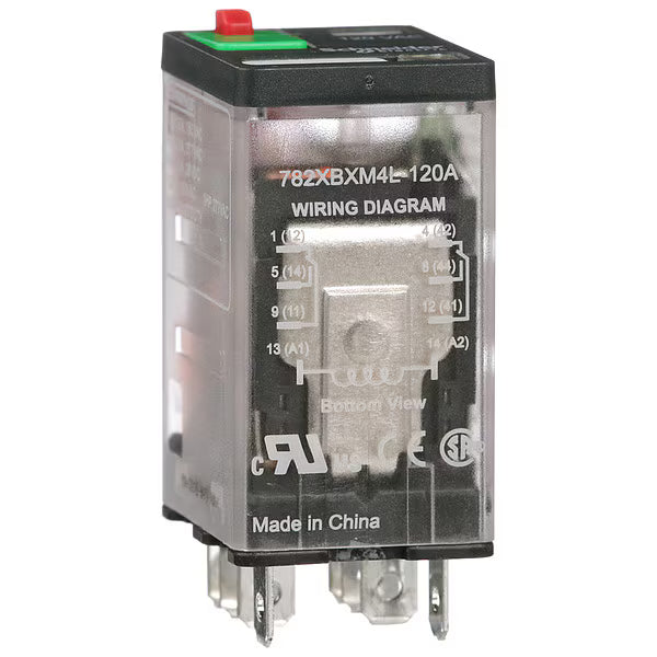 General Purpose Relay, 120V AC Coil Volts, Square, 8 Pin, DPDT