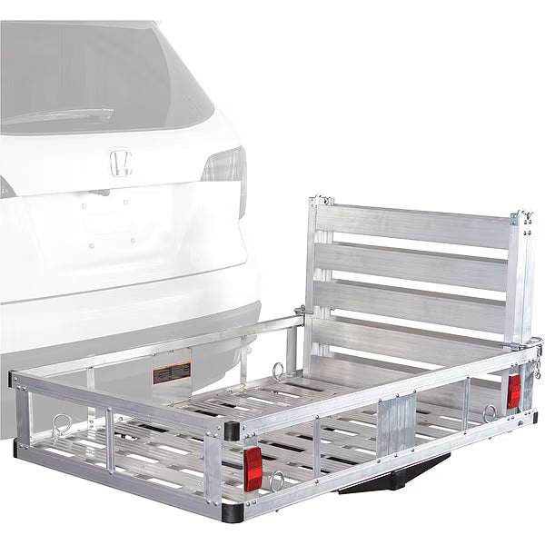 Cargo Carrier, Silver, Single/Drop Door, Overall Width: 48 in
