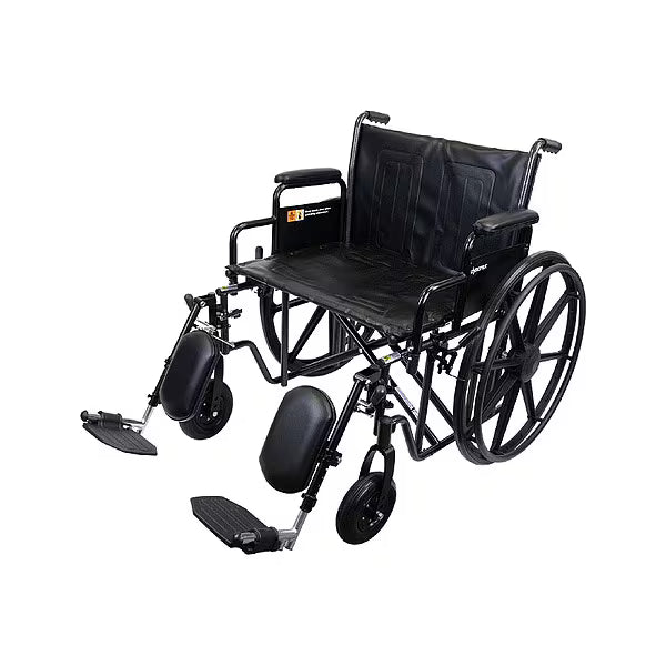 Wheelchair, 500 lb, 24 In Seat, Silver/Navy