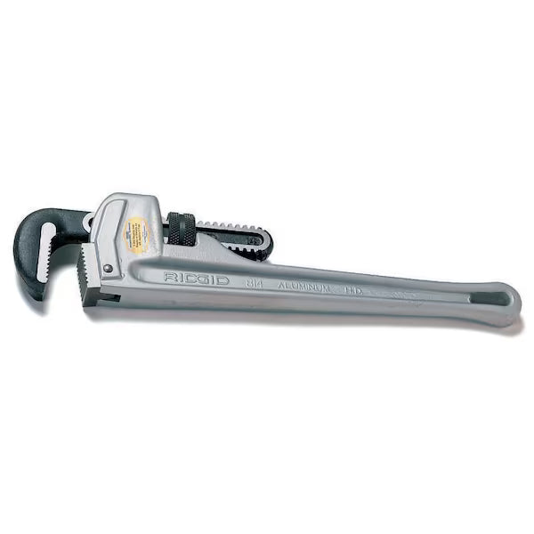 10" Aluminum Straight Pipe Wrench, Serrated, Tether Capable, 1-1/2" Jaw Capacity