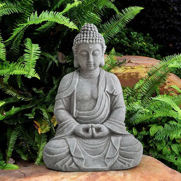 Gray Decorative Buddha Garden Decor Statue